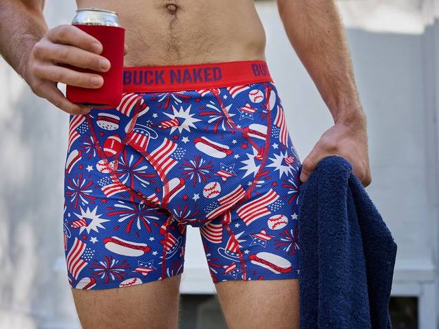Men's underwear with americana pattern.