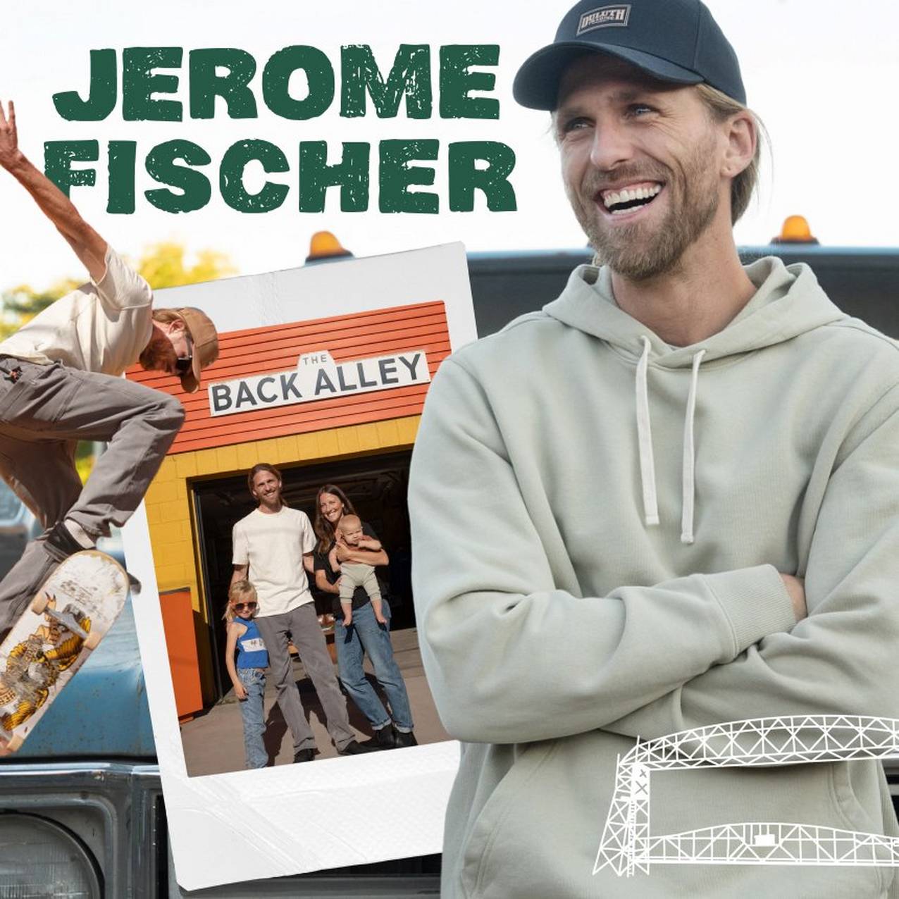 Collage of Jerome Fischer wearing Duluth Trading clothing.