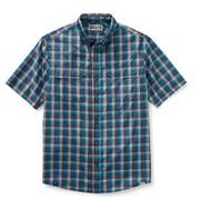 Plaid button-down shirt.