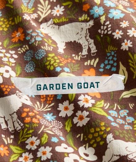 Garden goat and flower pattern.