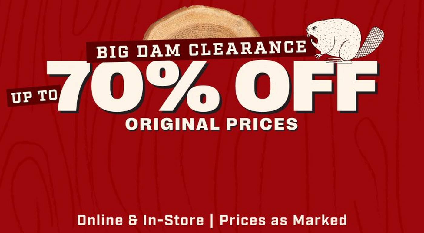 Headline: Big Dam Clearance, Up to 70% Off Original Prices