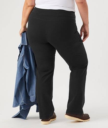 Women's Duluth Trading Black NoGA Stretch Classic Capri Pants Plus