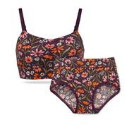 Floral patterned bra and underwear