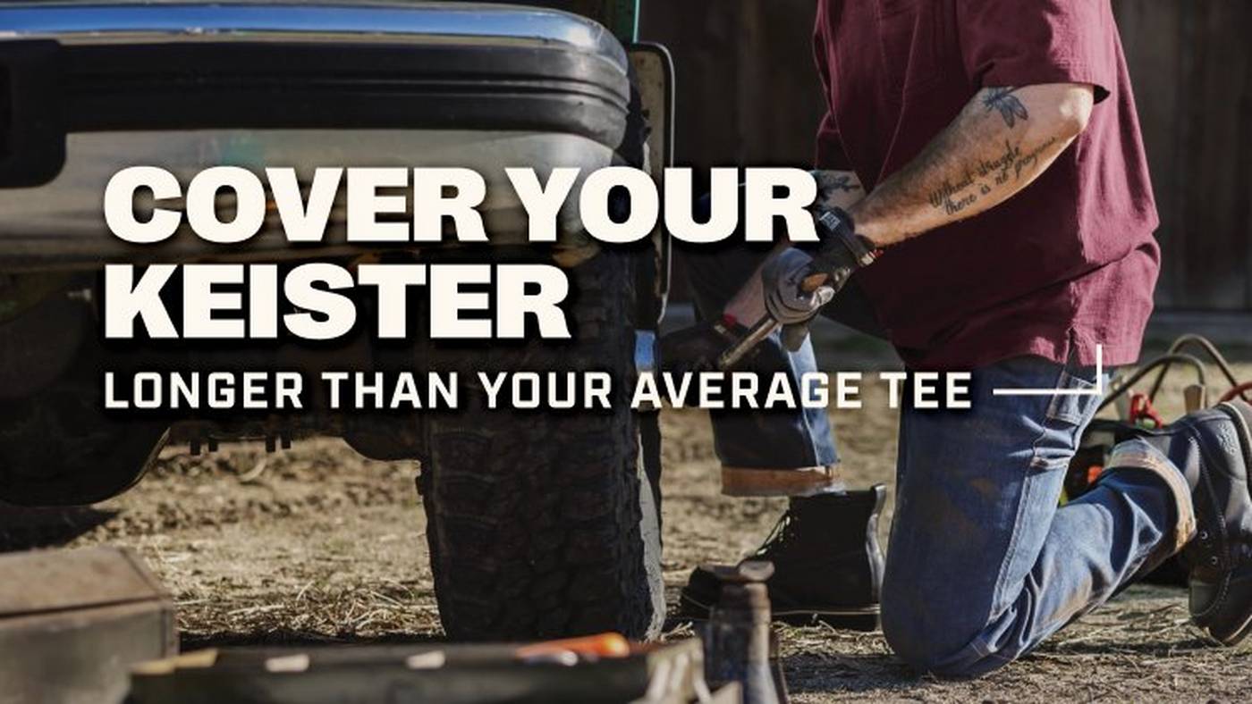 Headline: Cover Your Keister, longer than your average tee