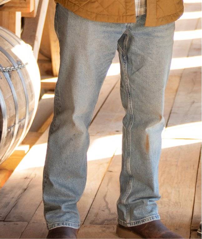 Man wearing blue jeans.