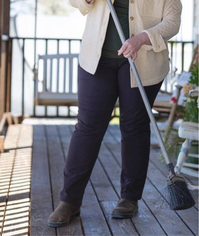 Woman wearing black pants.