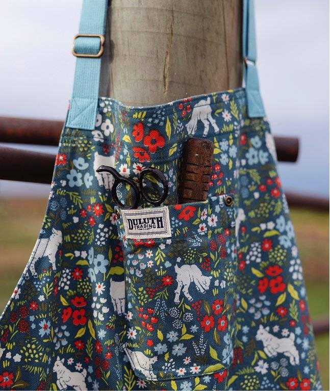 Goat patterned apron.
