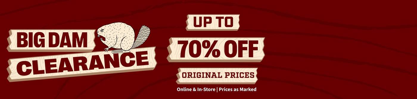 Headline: Big Dam Clearance, Up to 50% Off Original Prices