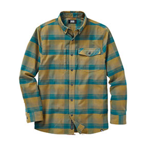 men's green and blue plaid flannel shirt