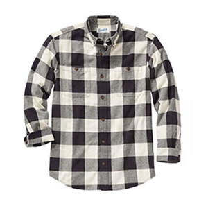 men's black and white buffalo check flannel shirt
