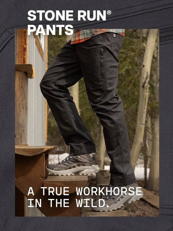 Men's dark grey pants.