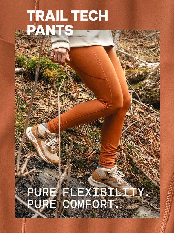 Orange women's active leggings.