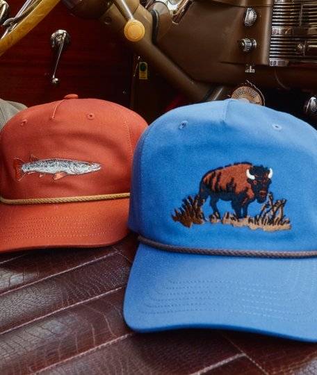 Two colorful men's hats.