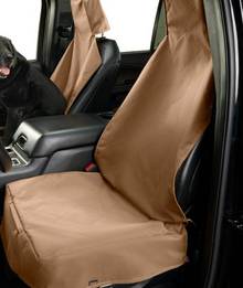 Canvas seat cover for vehicle.