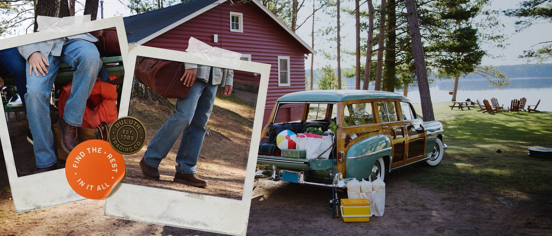 Polaroid images of men wearing jeans.