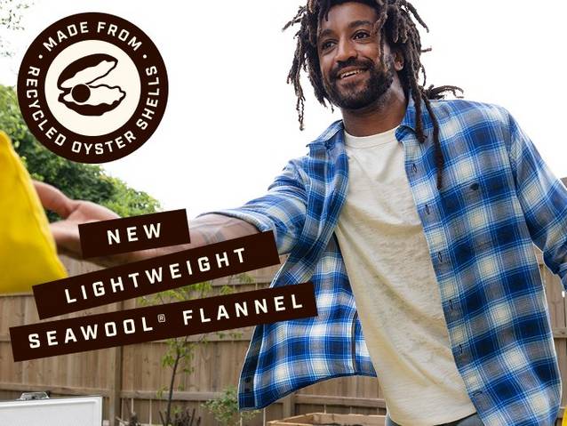 Headline: New Lightweight Seawool Flannel made from recycled oyster shells