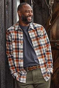 man in a flannel shirt