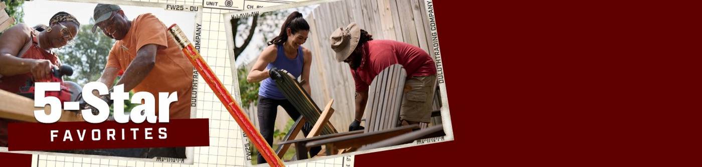 Photographs of men and women working outside. Headline: 5-Star Favorites