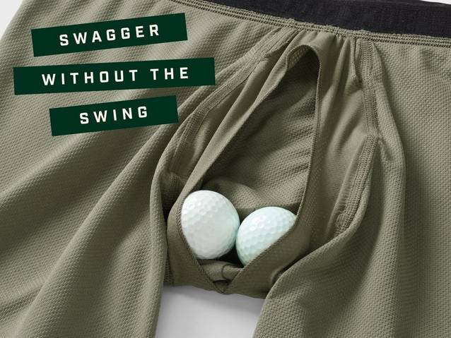 Golf balls tucked into men's underwear.