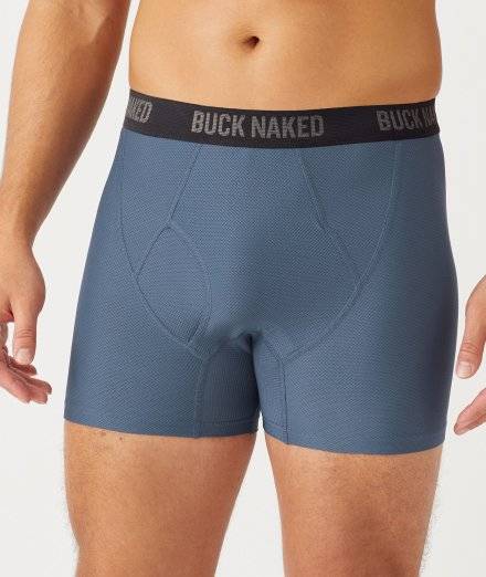 Blue men's short boxer briefs.