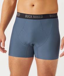 Blue men's short boxer briefs.