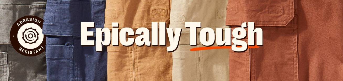 Headline: Epically Tough. Five colors of Fire Hose® Pants.