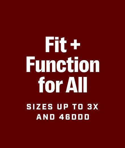 Headline: Fit and Function for All, Sizes up to 3X and 46DDD