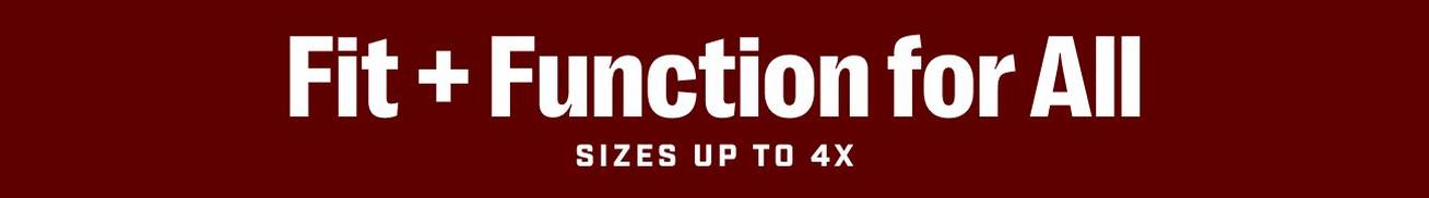 Headline: Fit and Function for All, Sizes up to 4X