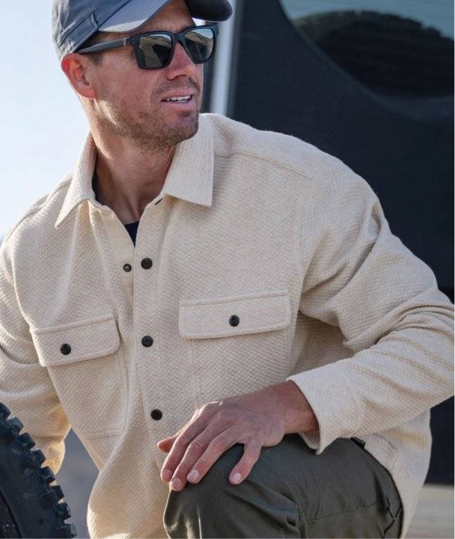 Man wearing a white button-down shirt