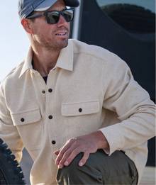 Man wearing a white button-down shirt