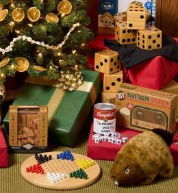 Toys and games under a tree