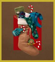 Duluth Fire Hose® stocking filled with merchandise.