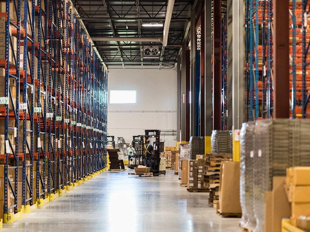 interior of a large distribution center