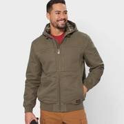 Man wearing a canvas work jacket.