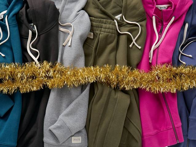 Women's sweatshirts and sweatpants.