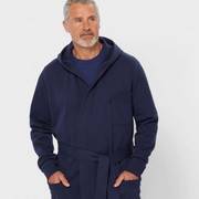 Man wearing navy robe.