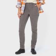 Woman wearing grey pants.