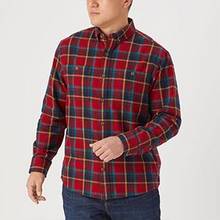 man in red flannel shirt