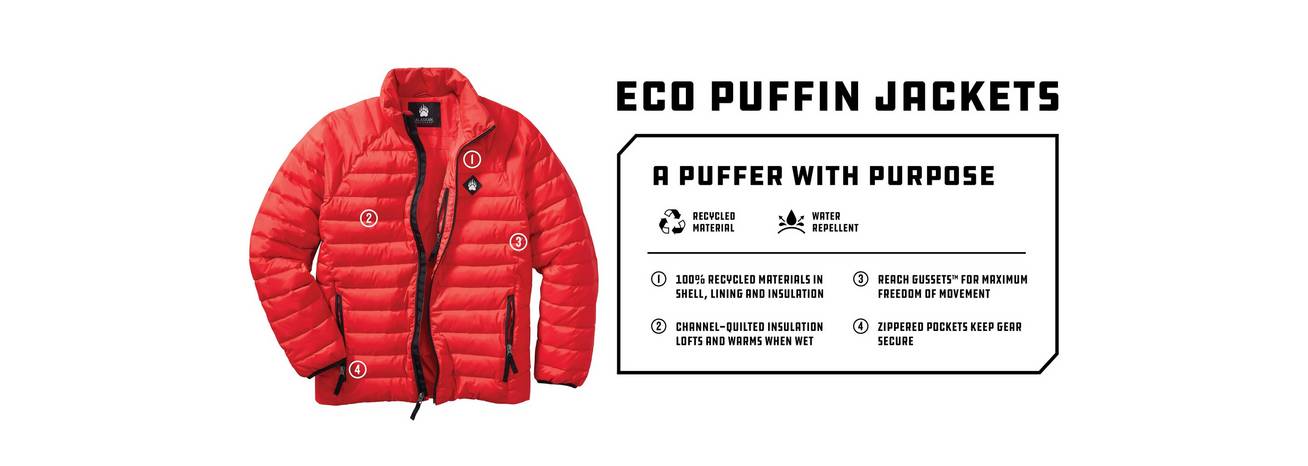 red eco puffin jacket