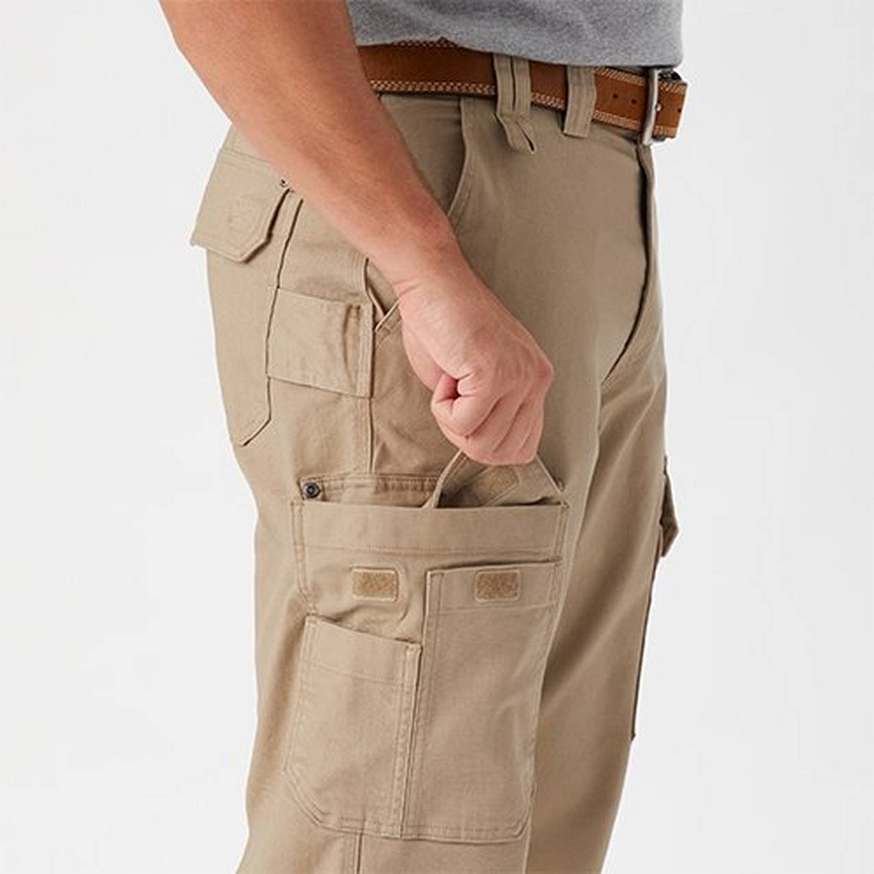 Close up of fire hose pants cargo pocket