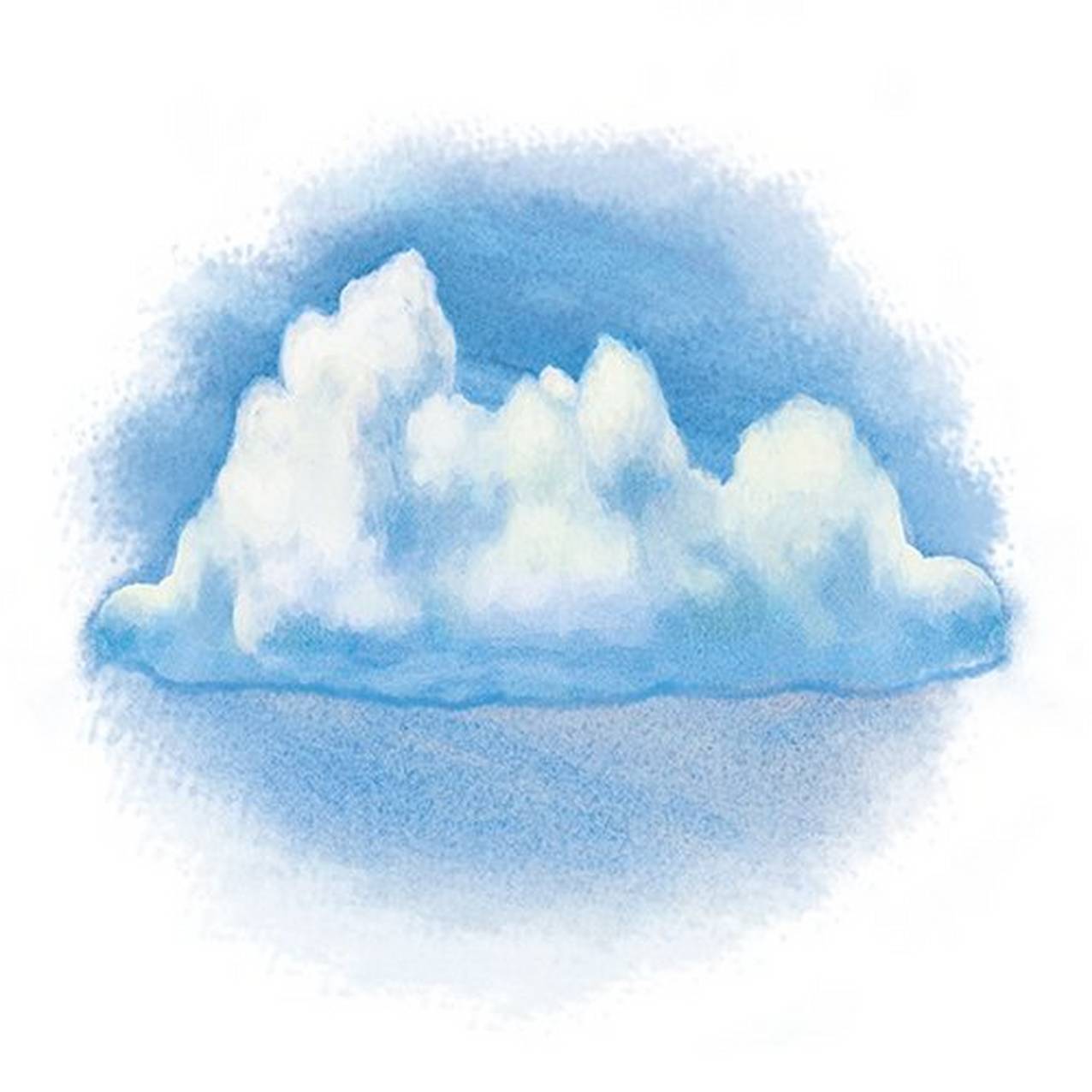 Illustration of a cloud in a blue sky