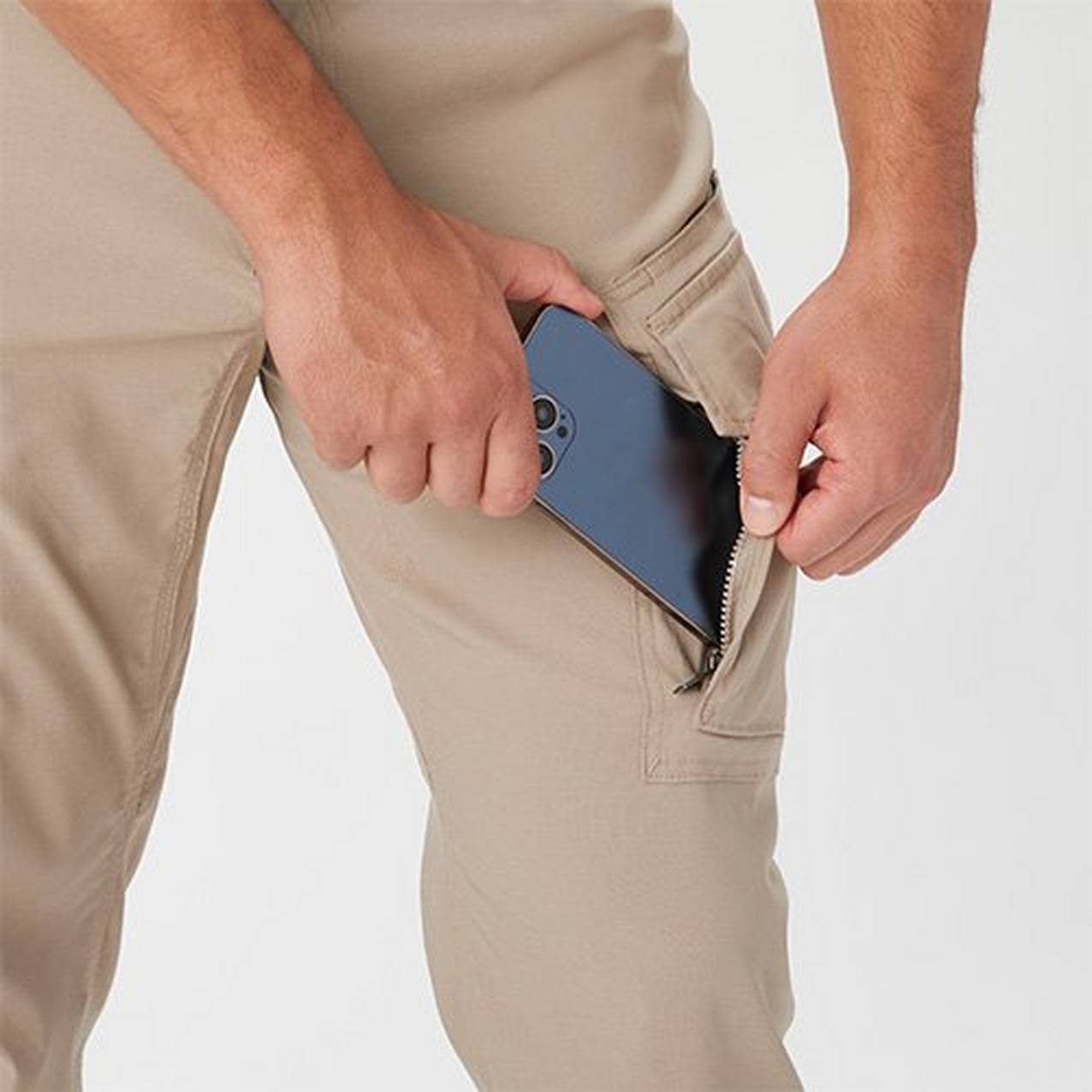 image of taking phone out through side pocket 