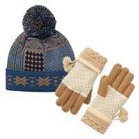 women's scandinavian pom hat and gloves