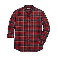 men's free swingin flannel relaxed fit shirt in box car red plaid
