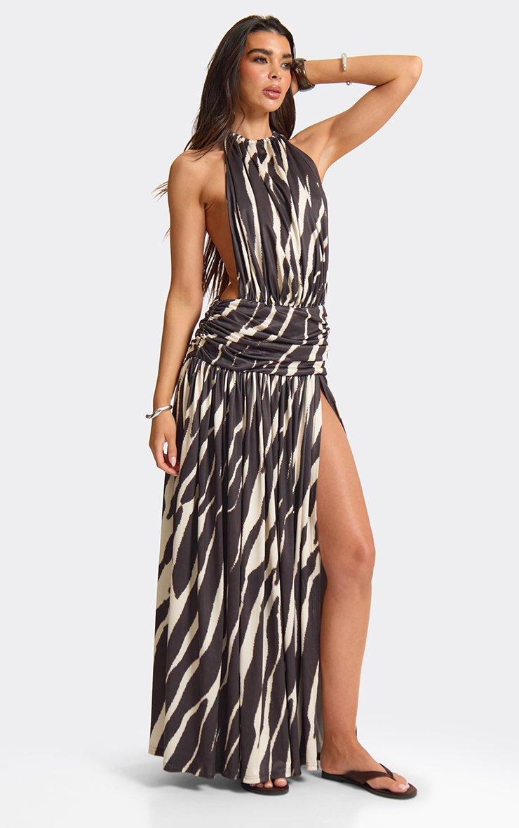 halter dress tie back White Halter Manhattan Tie-back Midi Dress main image 1
