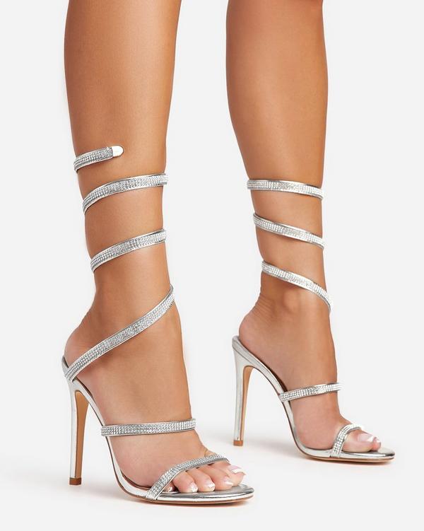 Diamante wrap hot sale heels