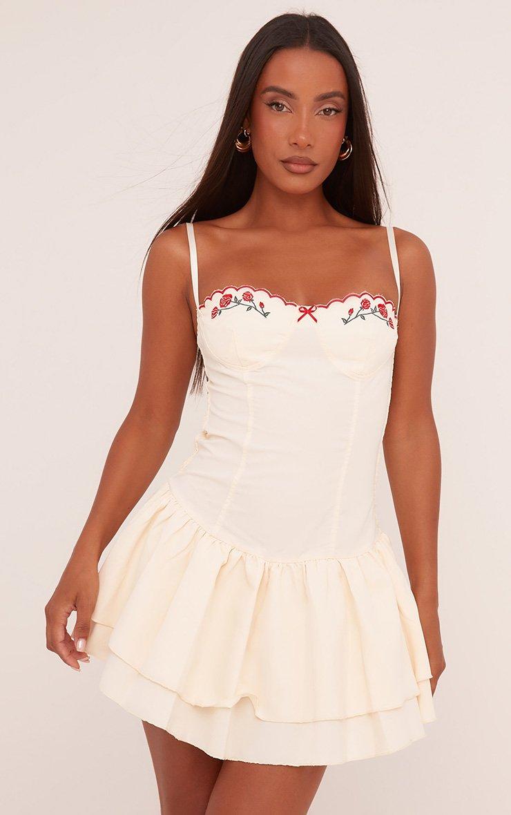 sachin and babi light blue dress ASOS DESIGN crochet patchwork embroidered floral mini dress in cream  On  Sale Now with Up to 60% Off