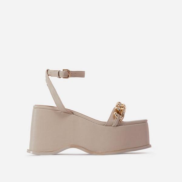 flatform sandals cream