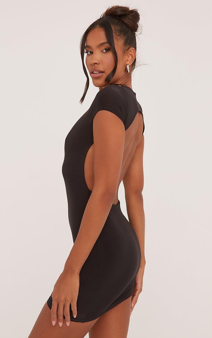 strapless open back dress Halter Black Lace Short Bridesmaid Dresses With Open Back main image 1
