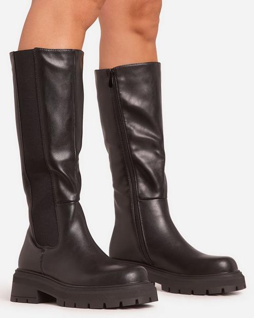 Chunky mid calf boots best sale